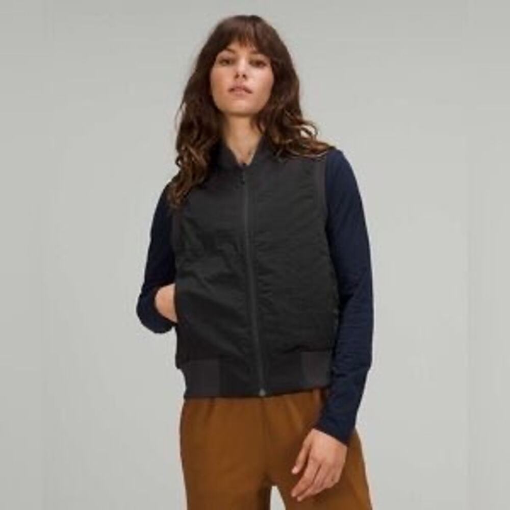 Lululemon Non-stop Bomber Vest In Black - Size 4